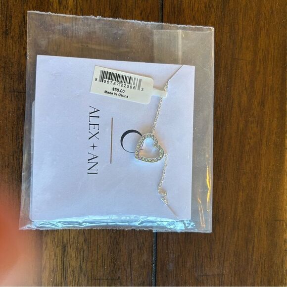 Alex + Ani Heart and Crystal Necklace Silver Chain New with Tags SKU: AA807223SS - Picture 5 of 7